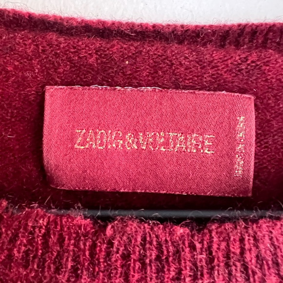 Zadig& Voltaire burgundy cashmere sweater size Small - Picture 5 of 7